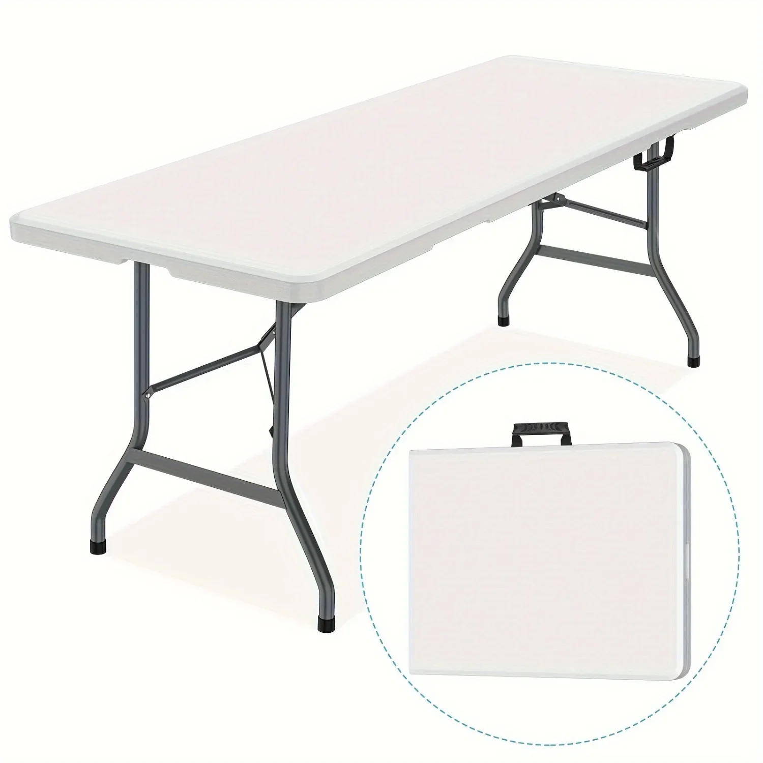 Kids Outdoor Folding Table - 6피트(1.8m) 넓은 플라스틱 접이식 테이블, 견고한