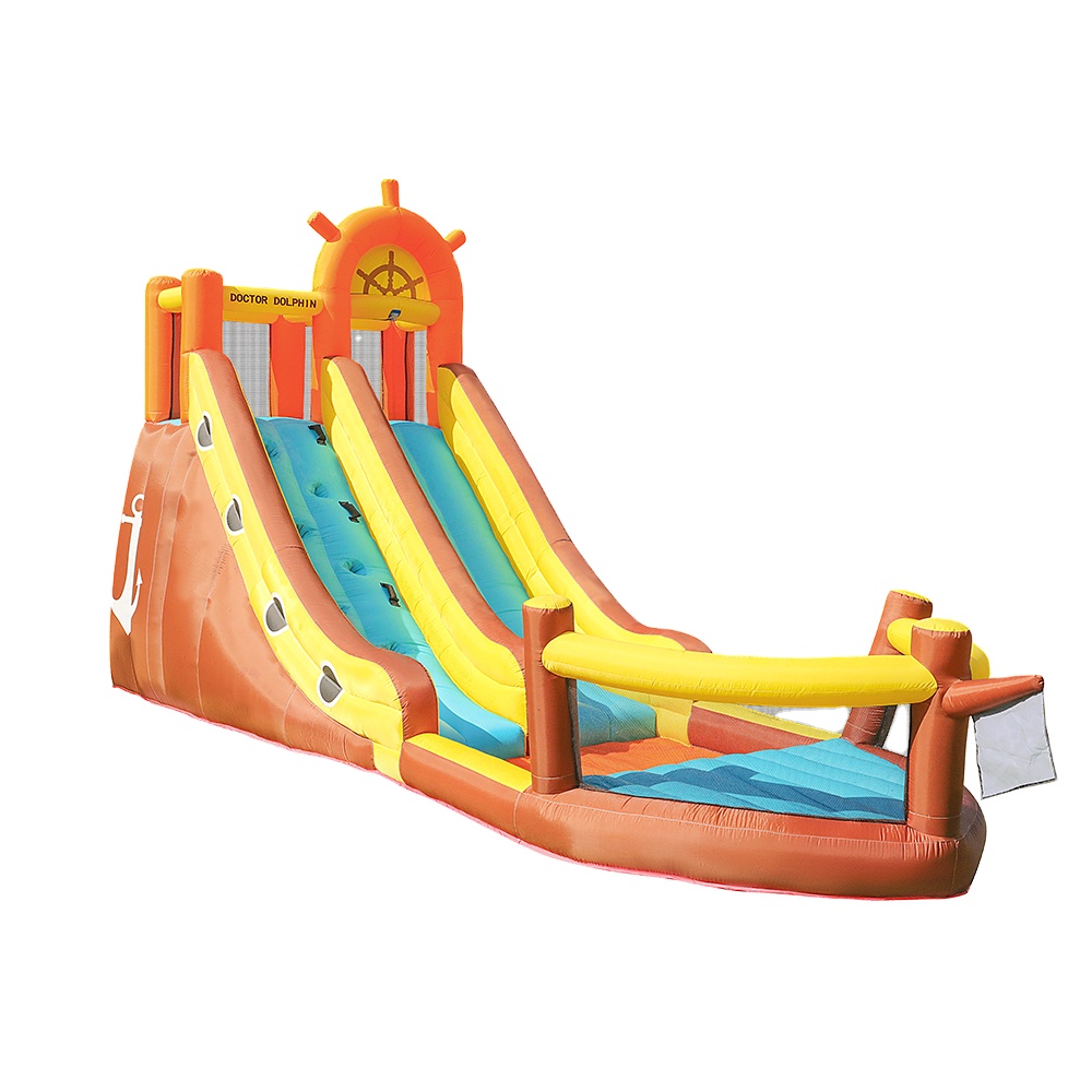 Kids Outdoor House With Slide - 돌핀 해적선 야외 점핑 하우스 콤보