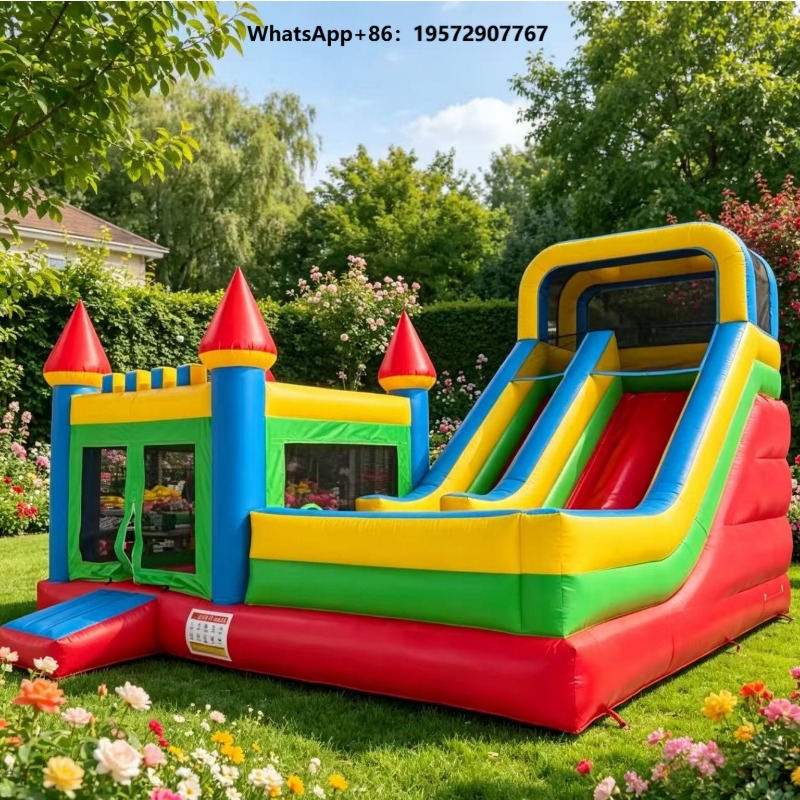 Kids Outdoor House With Slide - 휴대용 실내/외 PVC 어린이용 상업용 풍선