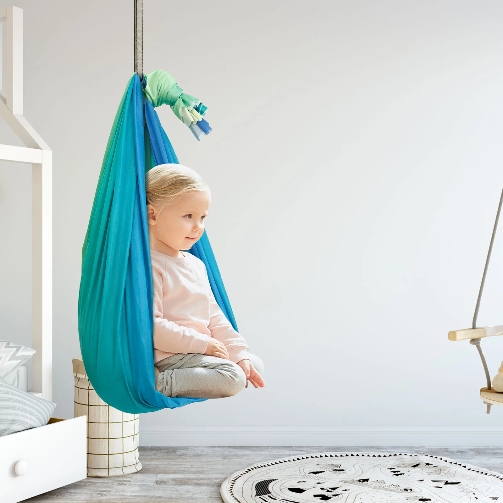Kids Outdoor Hammock Chair - 감각 스윙 이중 레이어 어린이 성인용