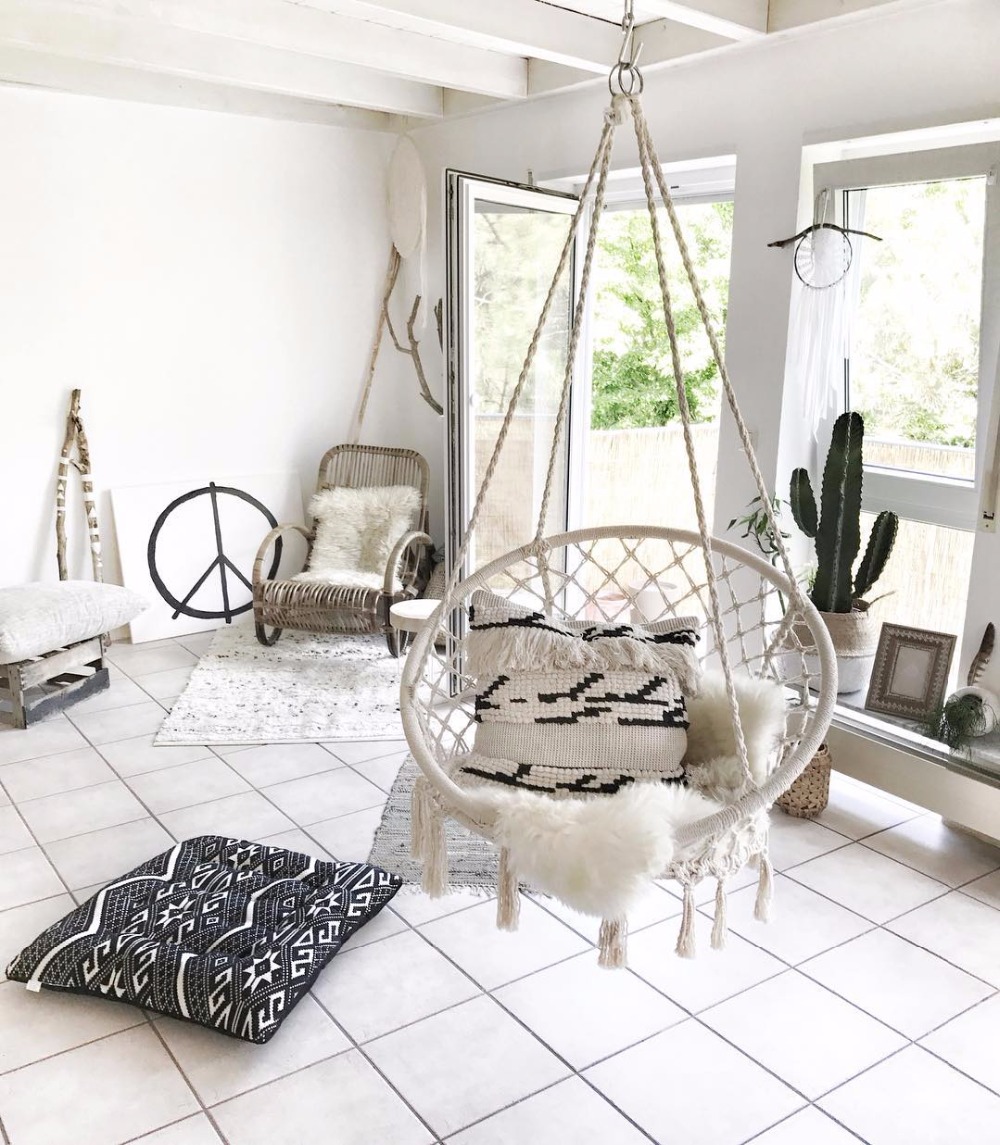 Kids Outdoor Hammock Chair - 2025 북유럽 정원 수제 니트 라운드