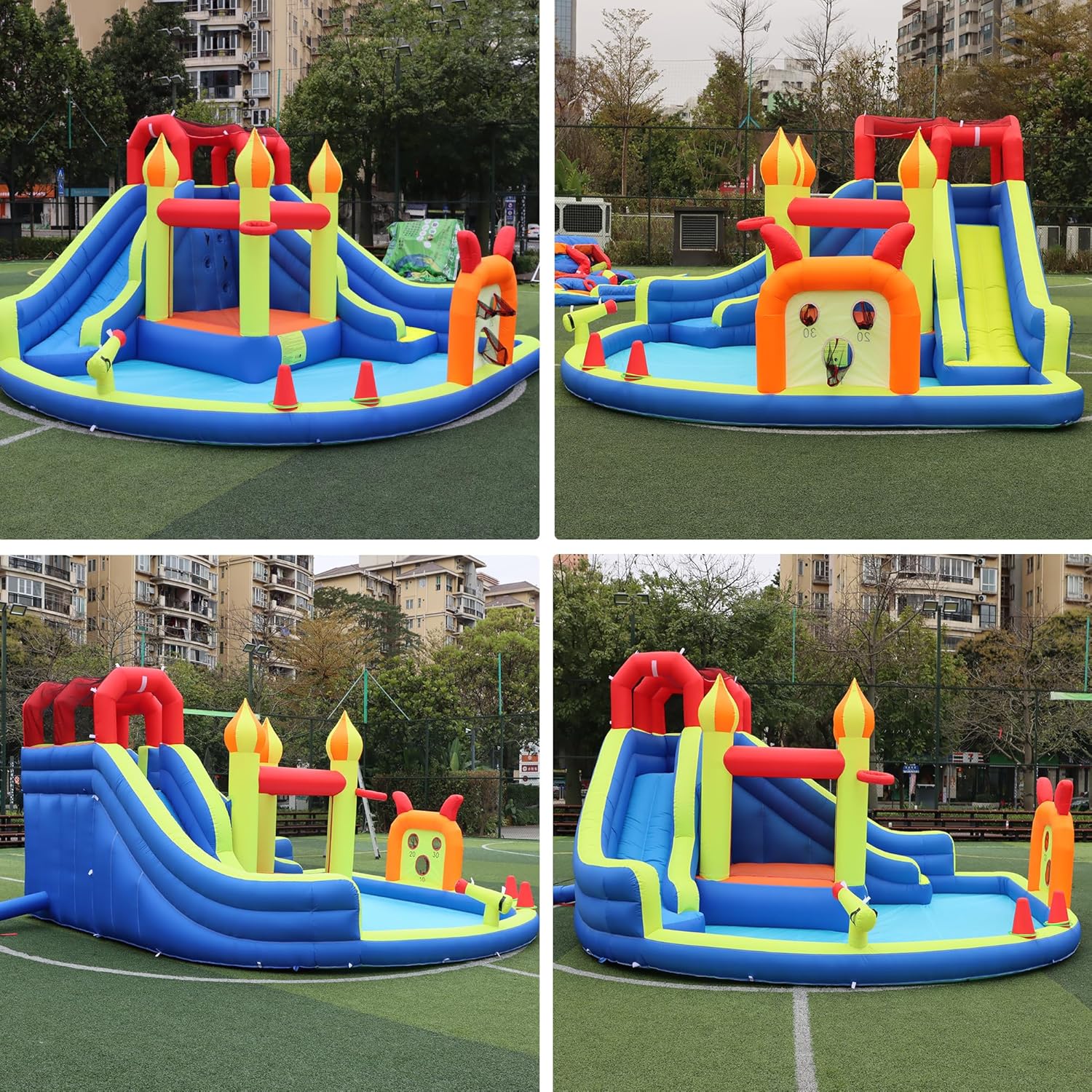 어린이용 점핑 캐슬, 긴 에어 슬라이드 2개 포함, 5 - Kids Outdoor Fun 리뷰 및 가격