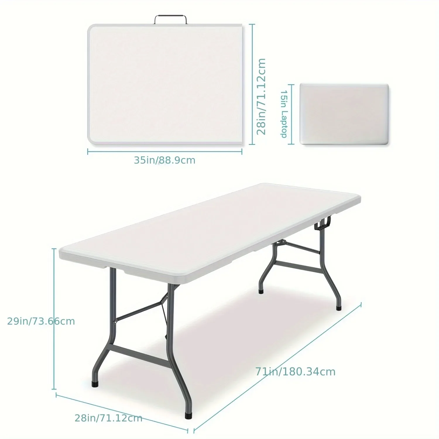 6피트(1.8m) 넓은 플라스틱 접이식 테이블, 견고한 - Kids Outdoor Folding Table 리뷰 및 가격
