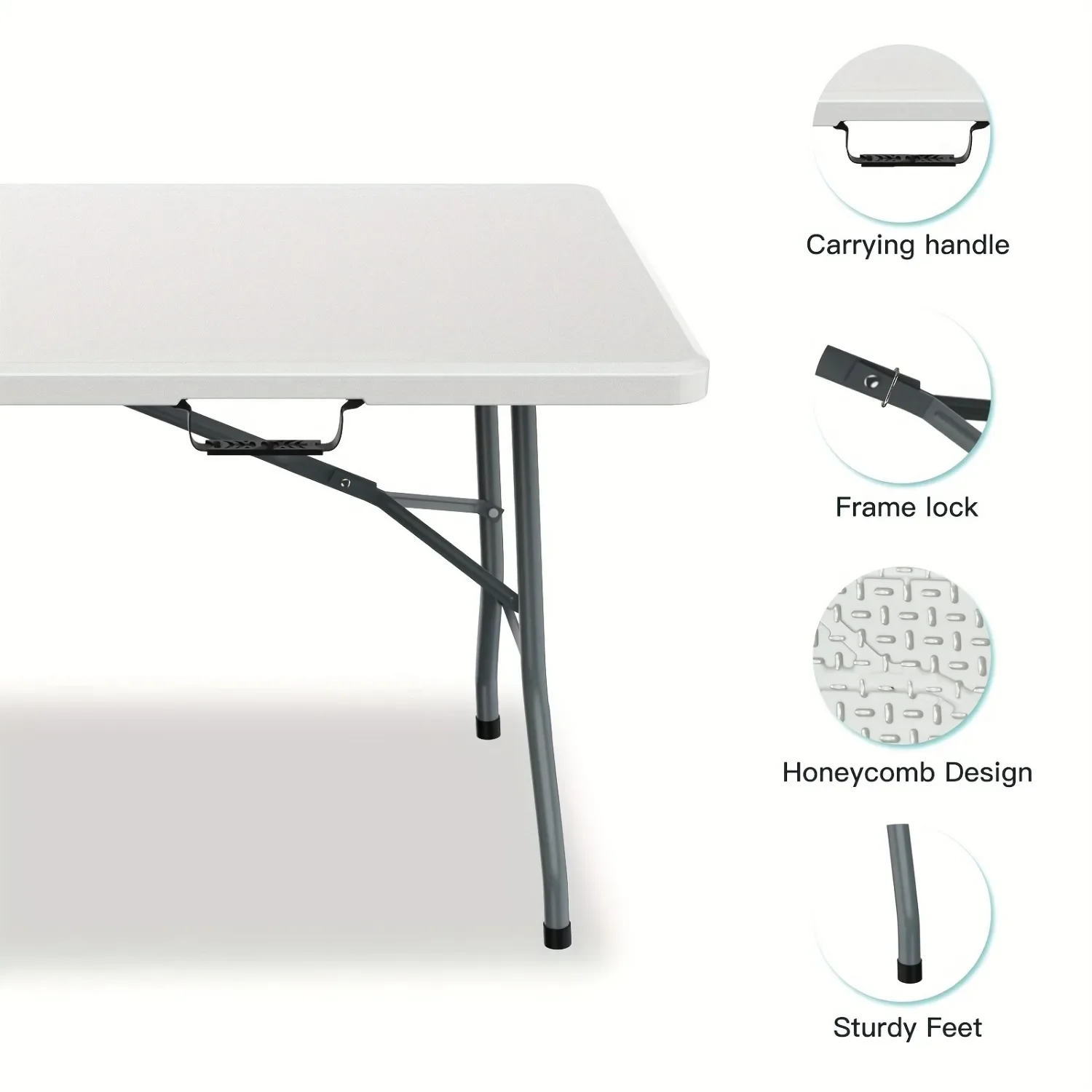 6피트(1.8m) 넓은 플라스틱 접이식 테이블, 견고한 - Kids Outdoor Folding Table 리뷰 및 가격