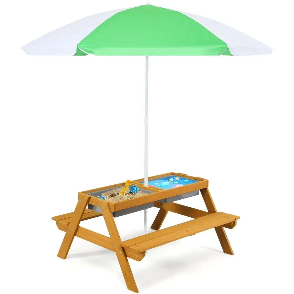 3-in-1 높이 조절 가능한 우산형 어린이 피크닉 테 - Kids Outdoor Wooden Table 리뷰 및 가격