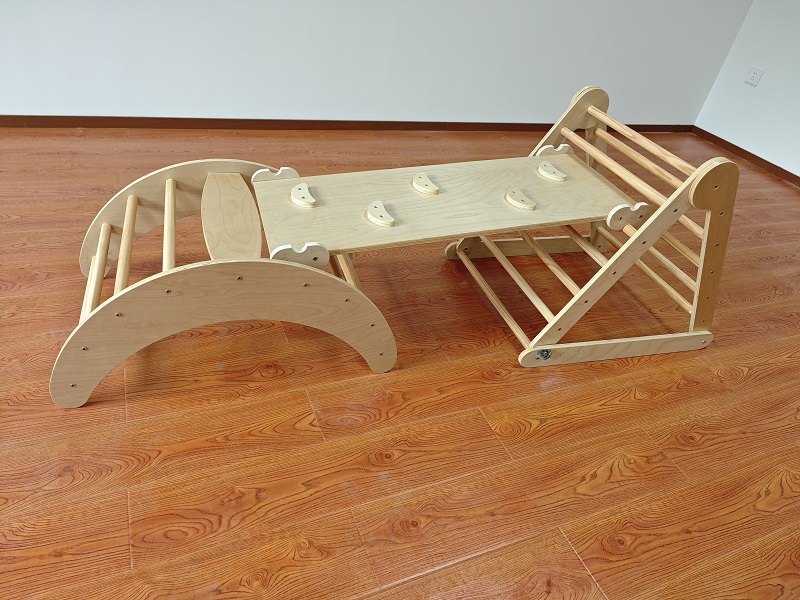 인기 급상승 3-in-1 몬테소리 원목 정원 레인보우  - Kids Outdoor Climbing Frame 리뷰 및 가격