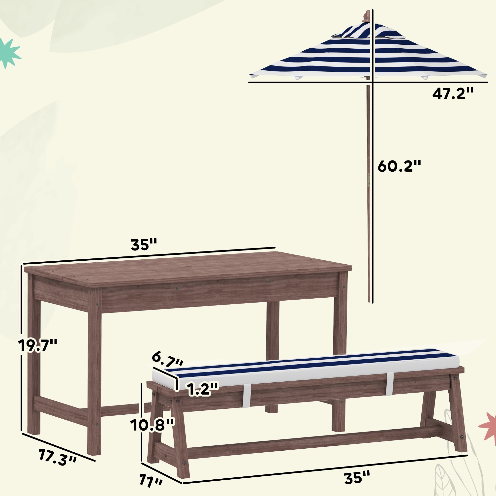야외용 목재 어린이 피크닉 테이블 및 벤치 세트(쿠션과 - Kids Outdoor Wooden Table 리뷰 및 가격