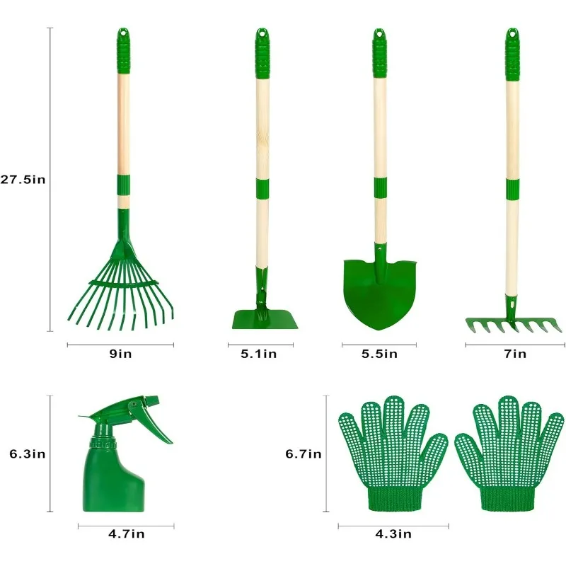 7종 어린이 정원 도구 세트, 어린이용 손수레 세트 ( - Kids Outdoor Yard Tools 리뷰 및 가격