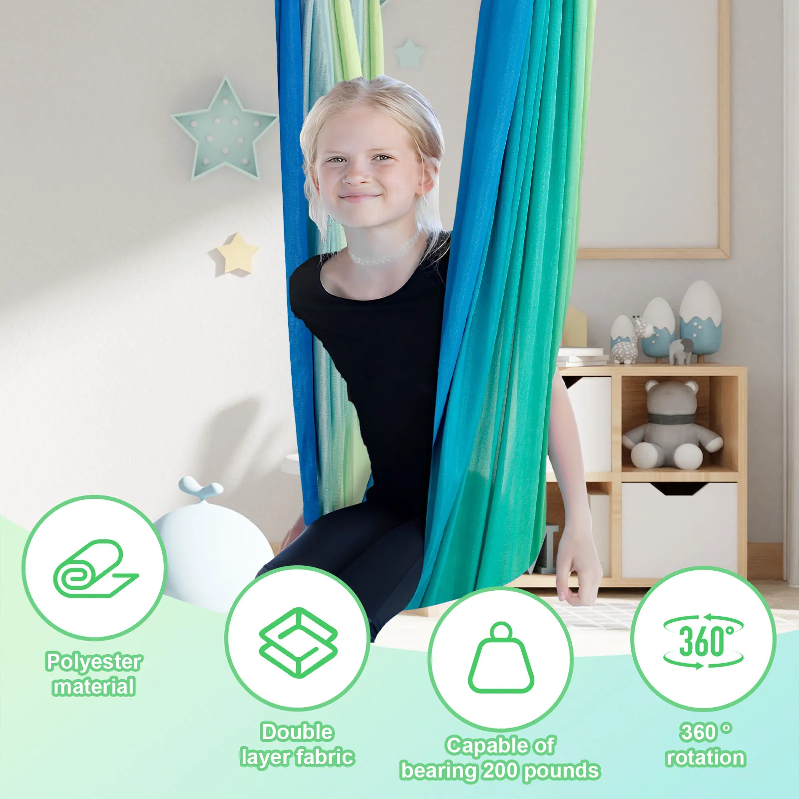 감각 스윙 이중 레이어 어린이 성인용 360 ° 회전  - Kids Outdoor Hammock Chair 리뷰 및 가격