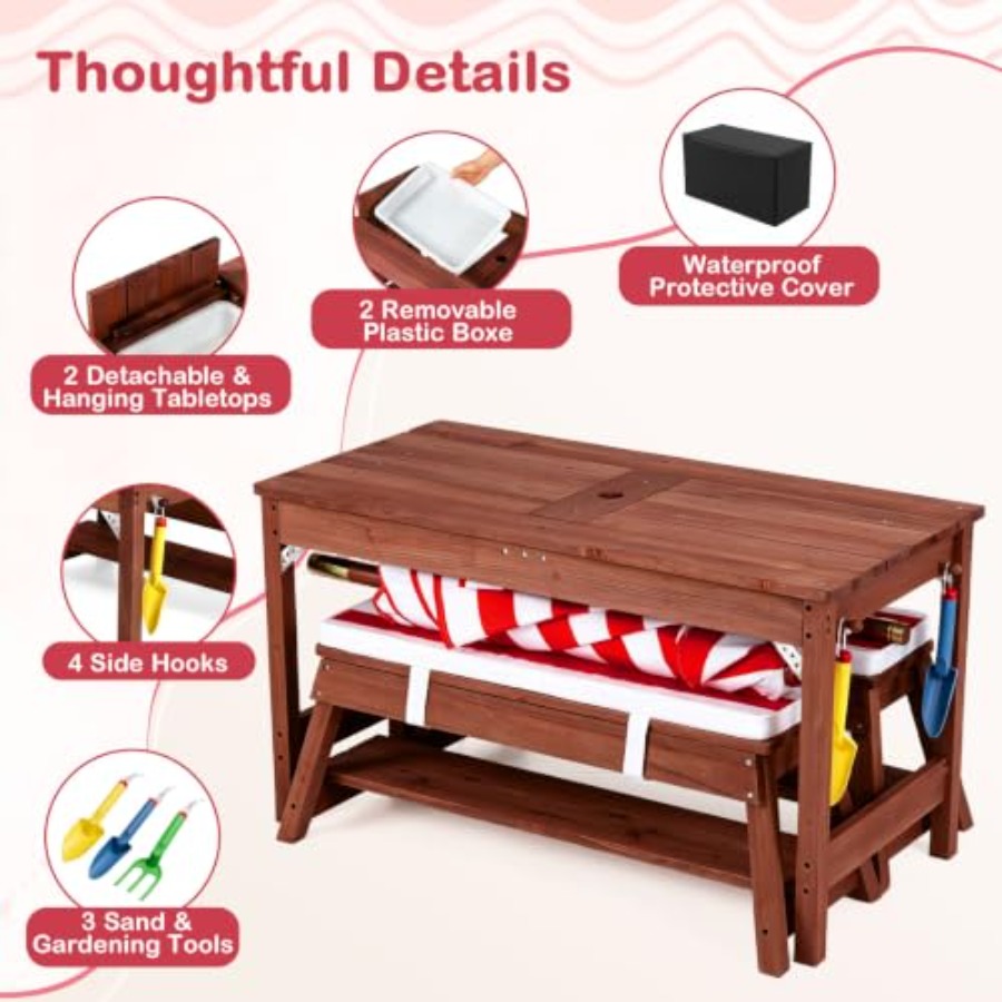 야외용 어린이 피크닉 테이블, 파티오/마당용, 나무로  - Kids Outdoor Wooden Table 리뷰 및 가격