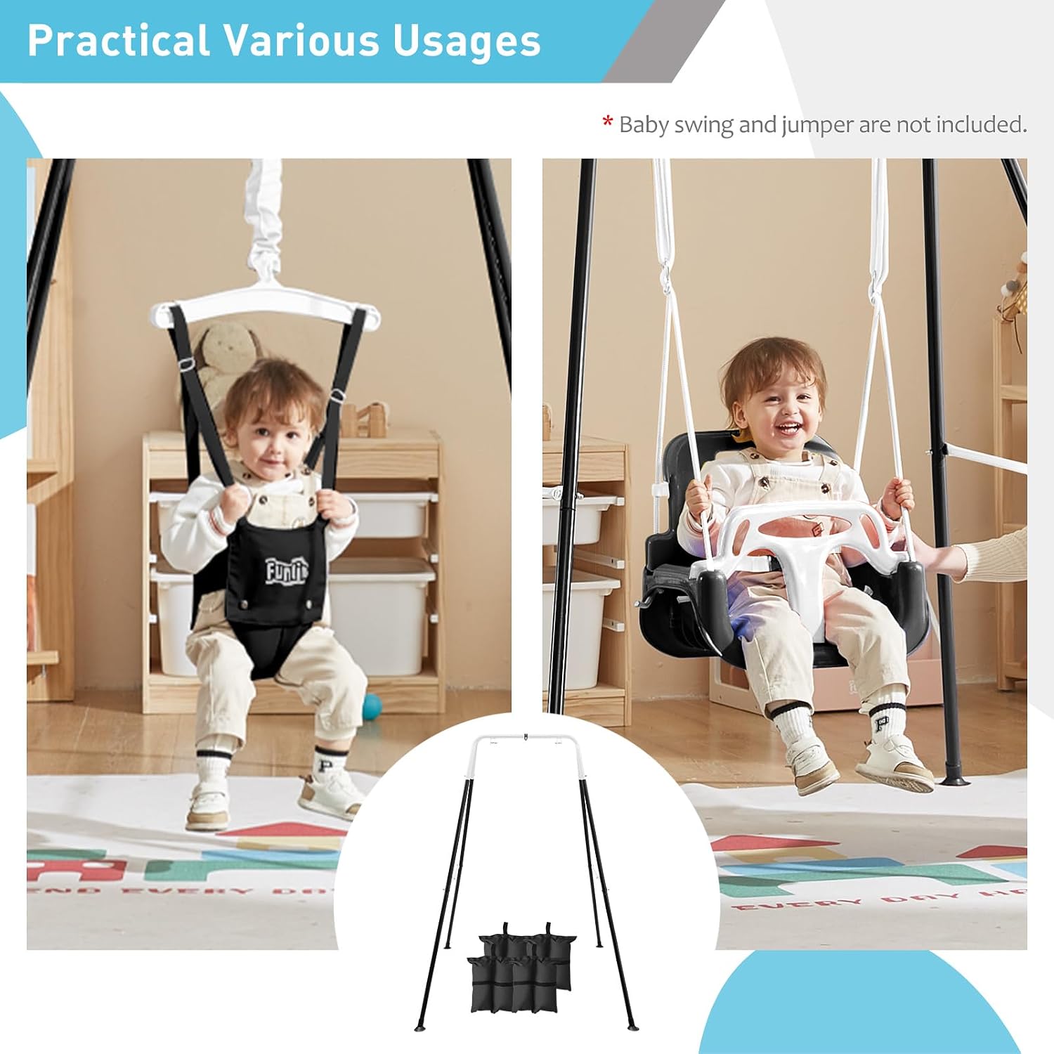 어린이용 접이식 그네 스탠드(샌드백 4개 포함), 튼튼 - Kids Outdoor Hammock Chair 리뷰 및 가격