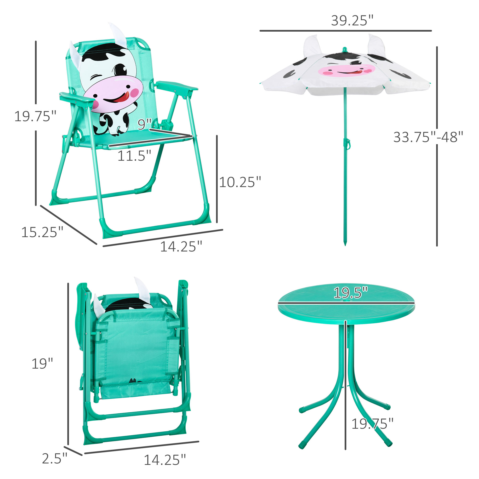 어린이용 테이블 및 의자 세트, 야외 접이식 정원 가구 - Kids Outdoor Folding Table 리뷰 및 가격