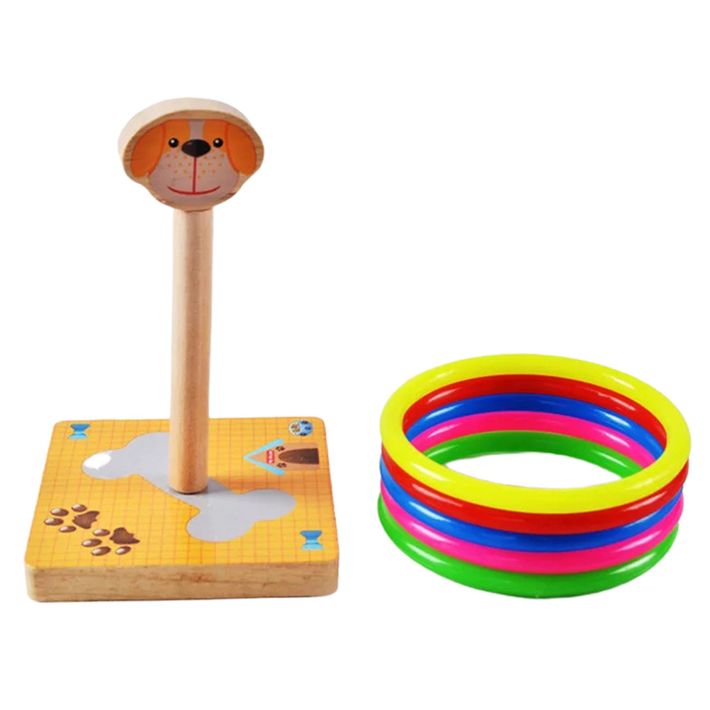 1세트 나무 링 던지기 게임 세트 동물 모양 밝은 색상 - Kids Outdoor Learning Activities 리뷰 및 가격