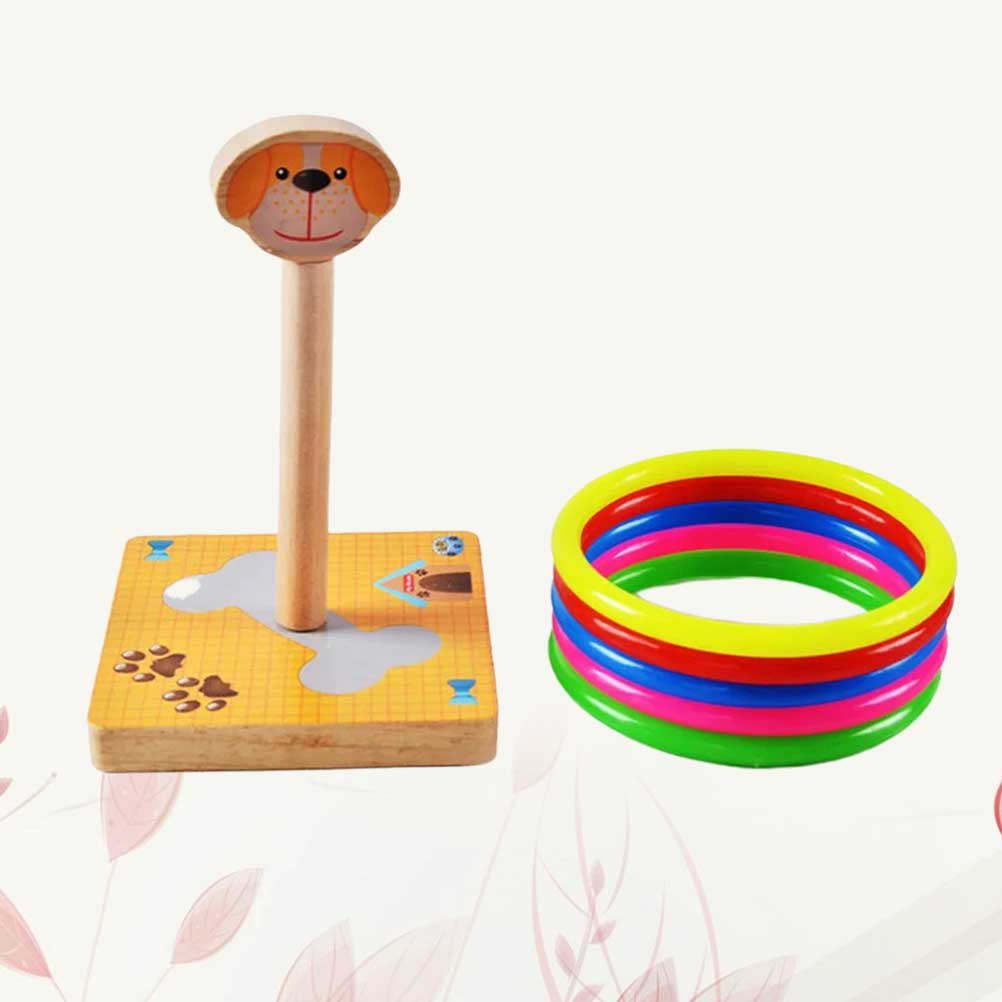 1세트 나무 링 던지기 게임 세트 동물 모양 밝은 색상 - Kids Outdoor Learning Activities 리뷰 및 가격